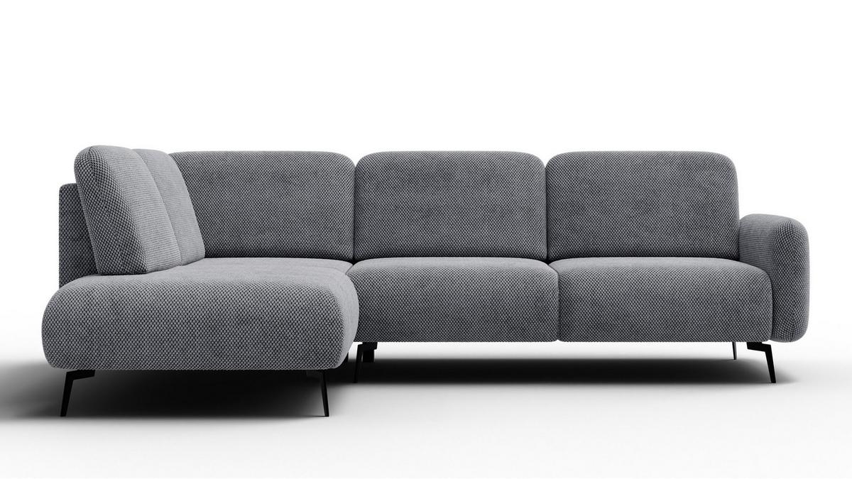 ECKSOFA FEBE 5-Sitzer links, grau - Schwarz/Grau, Holz/Textil (271/190cm) - Wozimo