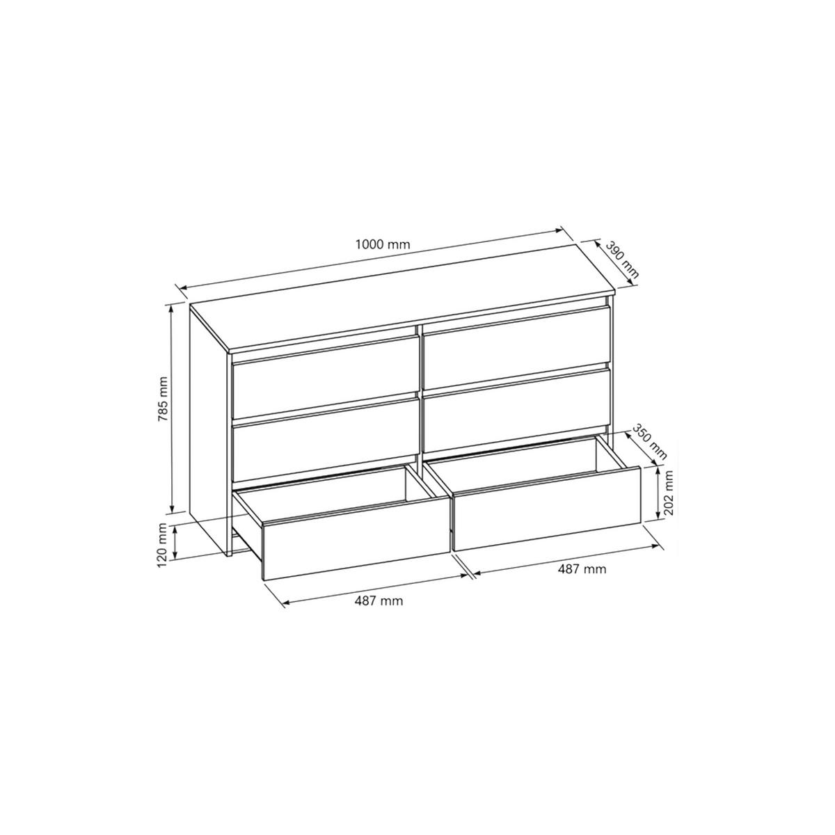 KOMMODE NUDO 100/78,5/39cm mit 6 Schubladen Türen Weiß - Weiß, Holzwerkstoff (100/78.5/39cm) - MASSENO