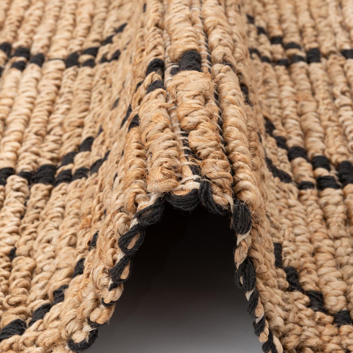 NATURFASER TEPPICH JUTE SALSA RAUTEN - Beige/Schwarz, Textil (120/170cm) - Pergamon