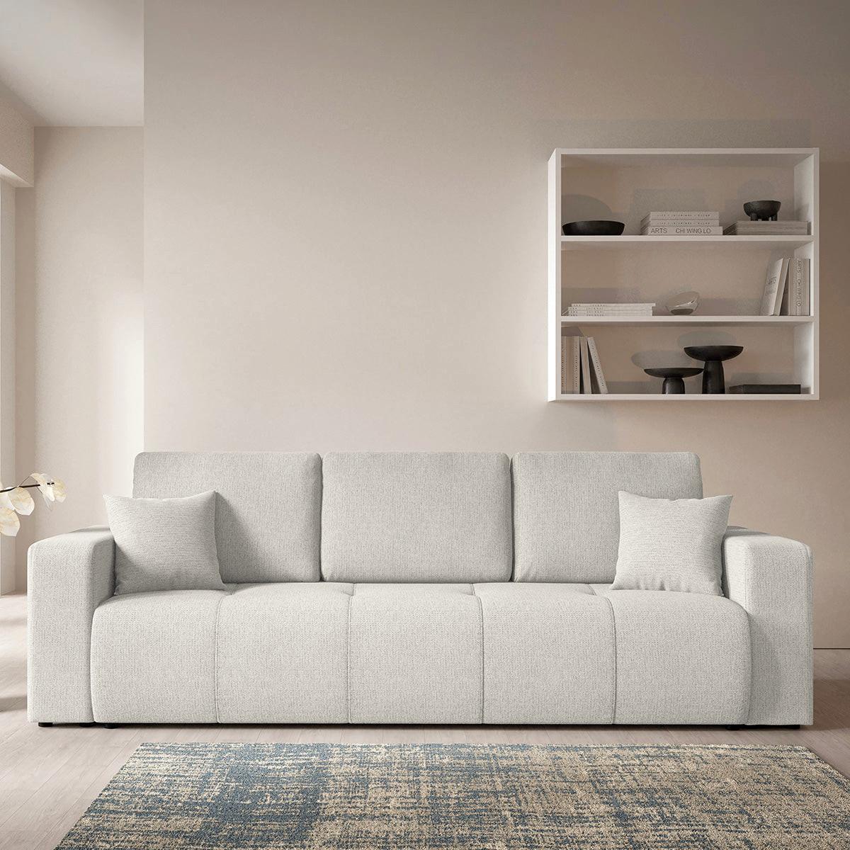 SOFA Vasco 3 Sitzplätze Hellgrau - Grau, Holz (244/86/92cm) - Petits-meubles