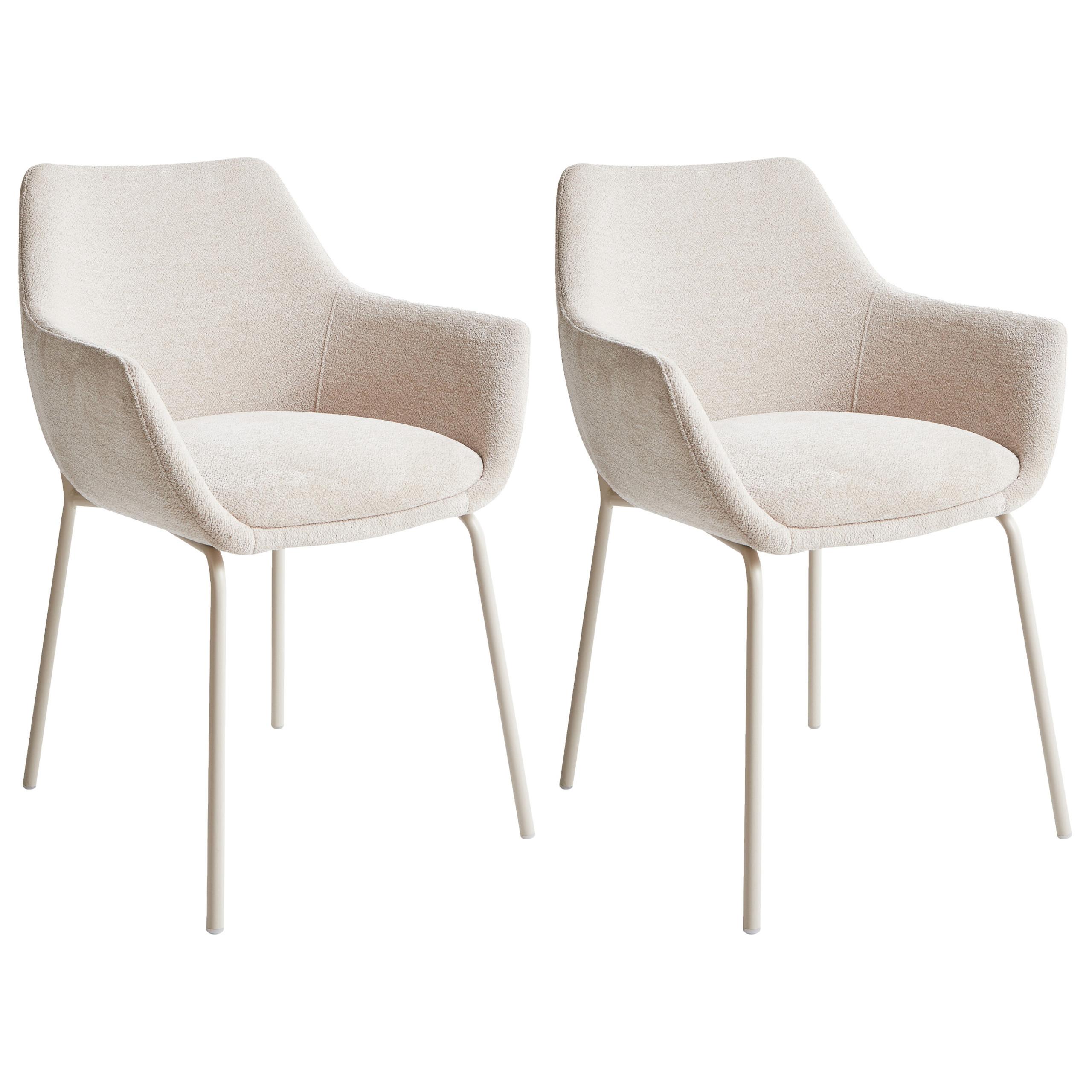 ESSZIMMERSTUHL Beige Bowdon - Beige, Textil (59/81/51cm) - Beliani