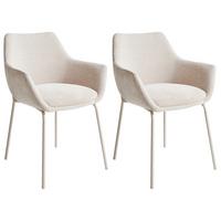 ESSZIMMERSTUHL Beige Bowdon - Beige, Textil (59/81/51cm) - Beliani