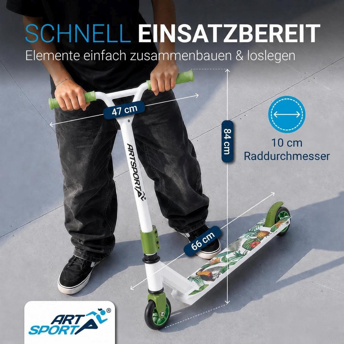 STUNTSCOOTER Hawaiana - Grün, Metall (66/47/84cm) - Artsport