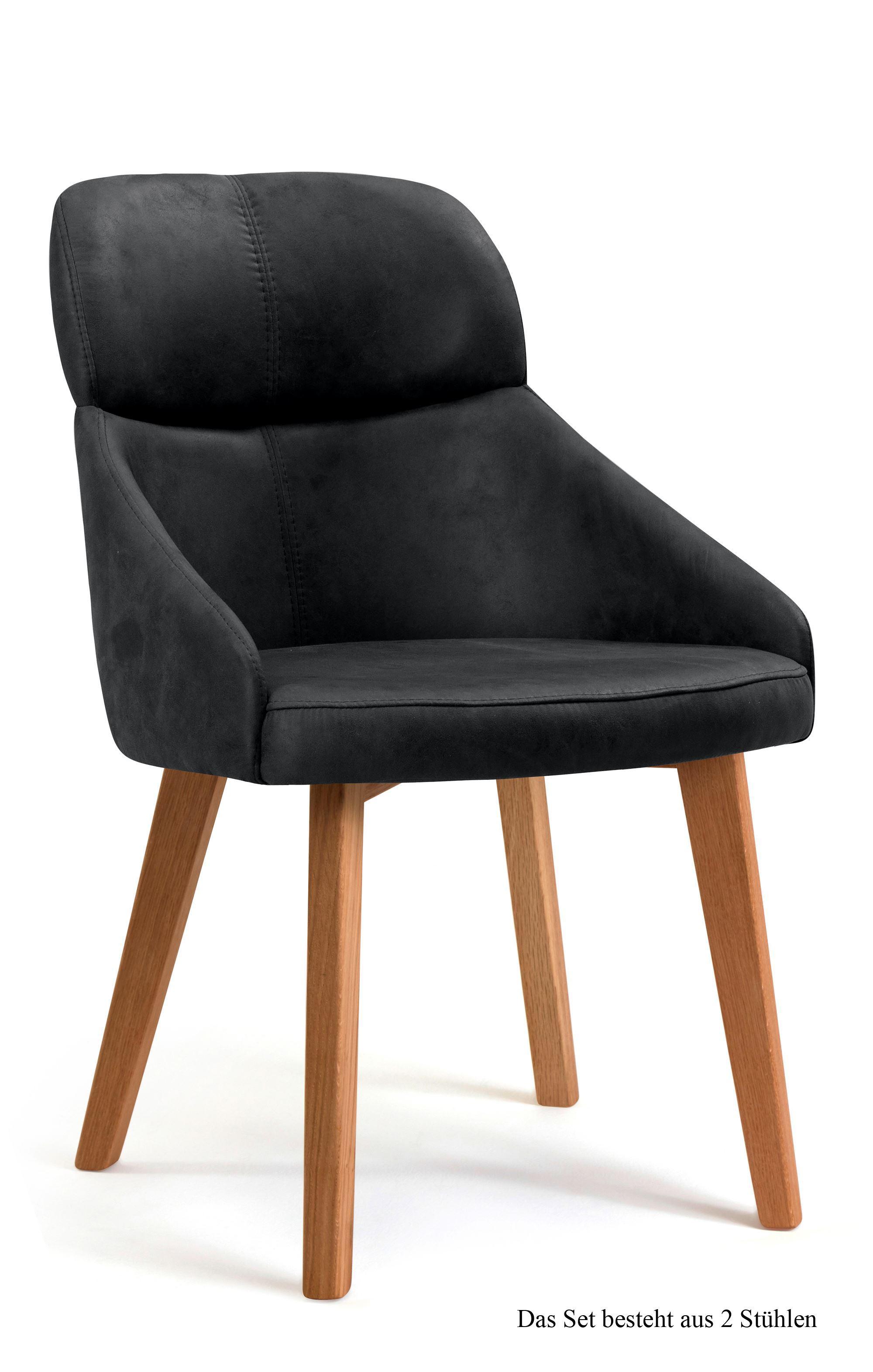 ESSZIMMERSTUHL (2er-Set) Dasya 52x82x63 Eiche geölt/Anthrazit - Eichefarben/Anthrazit, Kunststoff (63/82/52cm) - 58aufmkessel