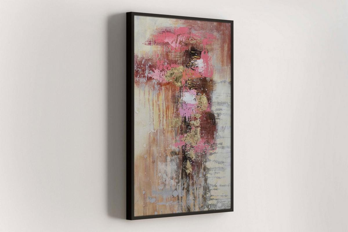 ACRYLBILD HANDGEMALT 80/120 cm - Pink, Holz/Textil (80/120cm) - KUNSTLOFT