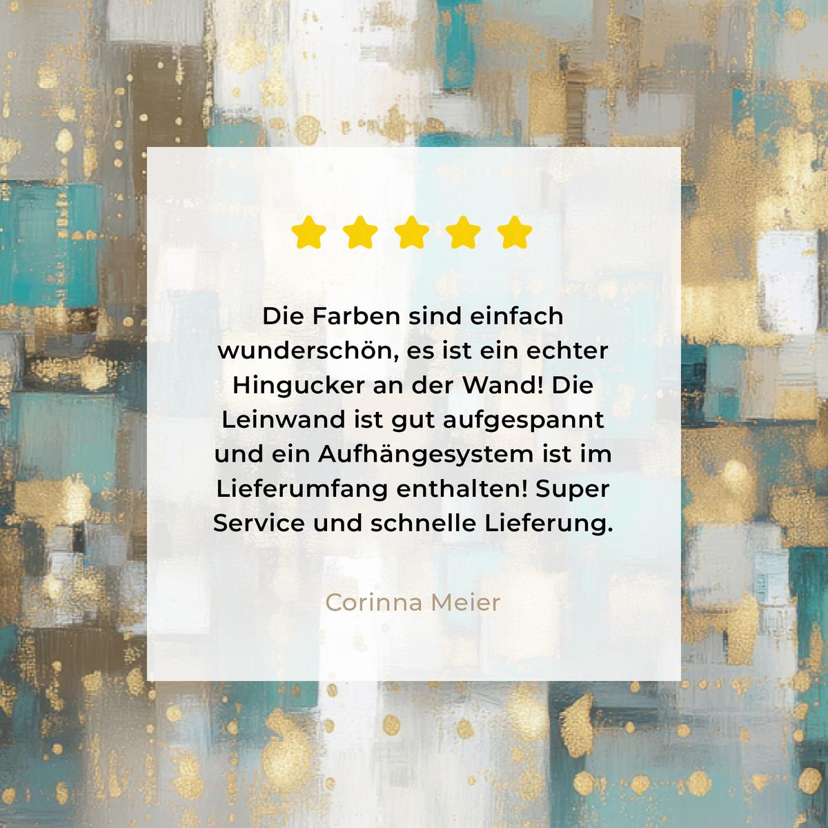 LEINWANDBILD Abstrakt - Blöcke - Gold - Skyline Wohnzimmer Groß 120x80 cm - Beige, Textil (120/80cm) - MuchoWow