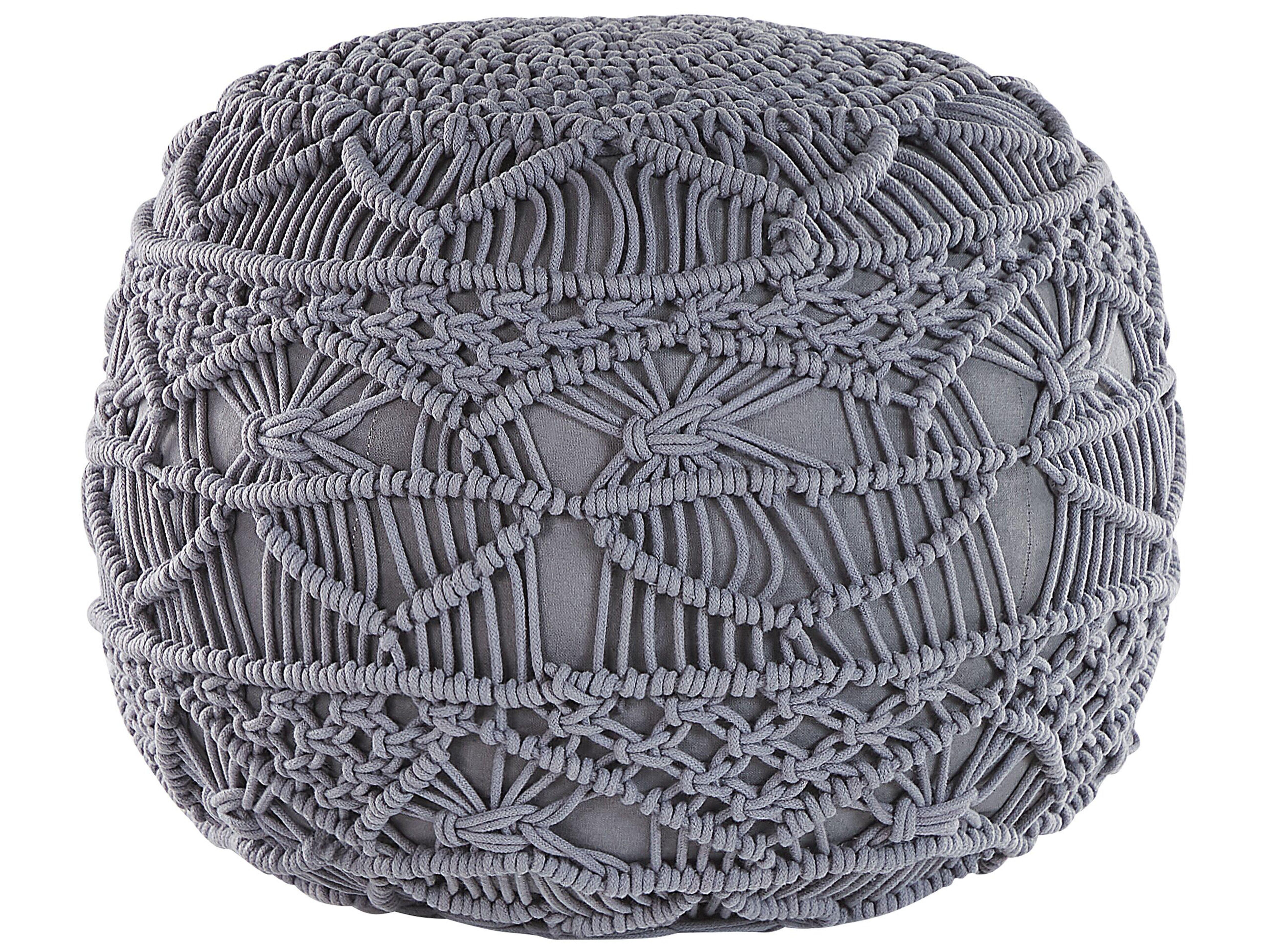 POUF Dunkel Grau 40/40/40 cm Kayseri - Grau, Naturmaterialien/Textil (40/40/40cm) - Beliani