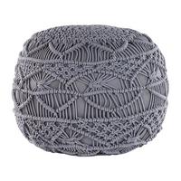 POUF Dunkel Grau 40/40/40 cm Kayseri - Grau, Naturmaterialien/Textil (40/40/40cm) - Beliani