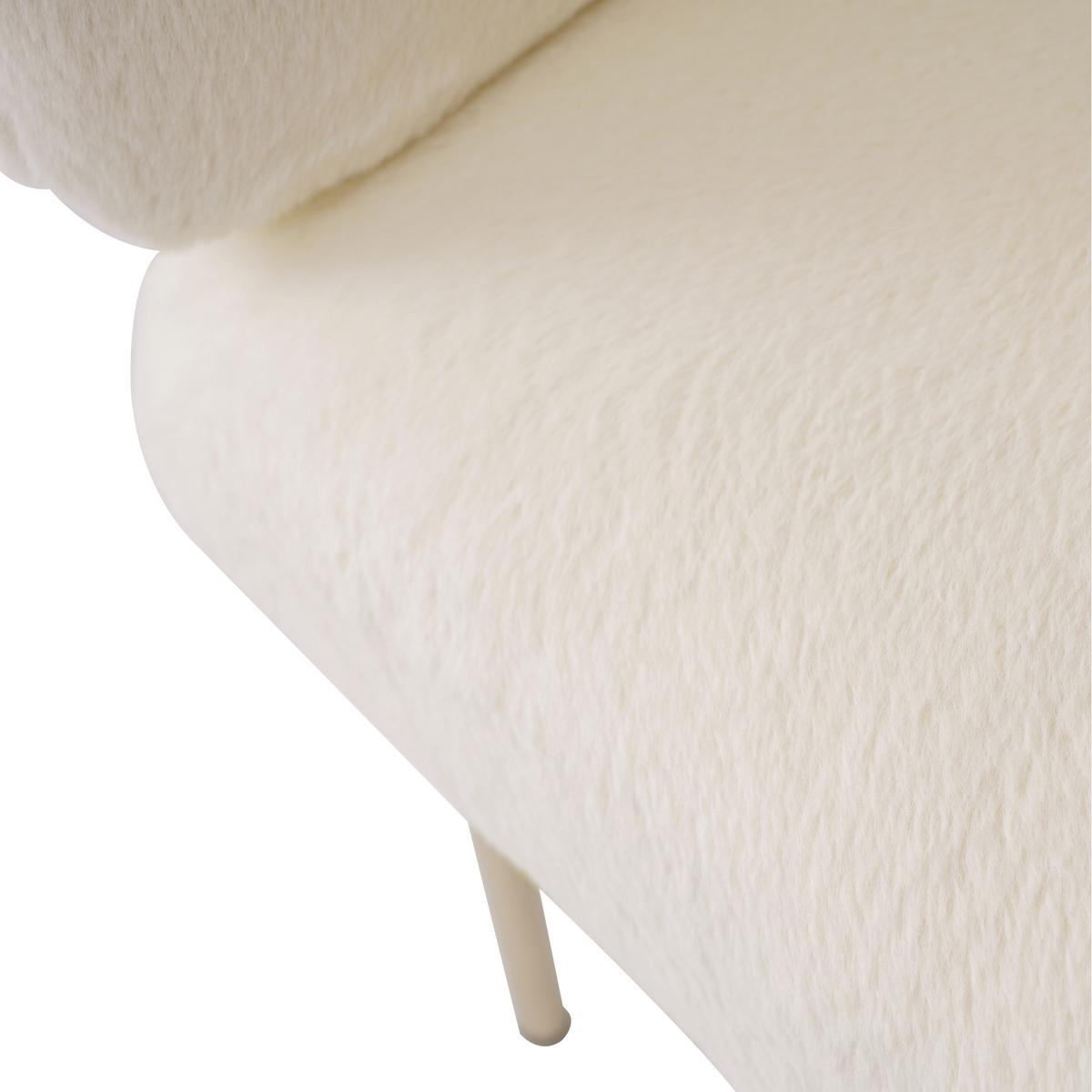 ESSZIMMERSTÜHLE Beige Kunstfell mit Metallbeinen - Beige, Textil (57/77/57cm) - Urban Meuble