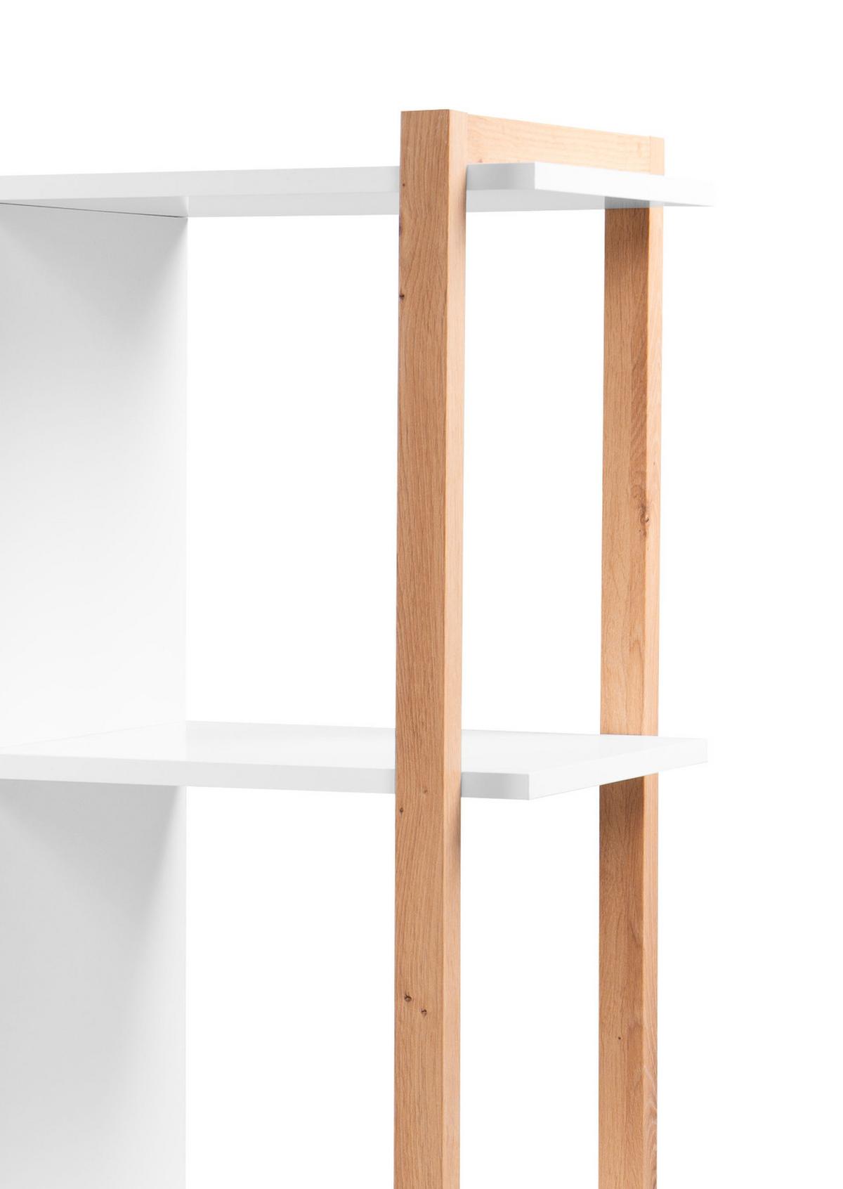 REGAL weiß, Eiche Artisan 107 x 145 cm, Bücherregal mit 12 Fächern - Weiß/Eiche Artisan, Holzwerkstoff (107/145/39cm) - Furn.Design