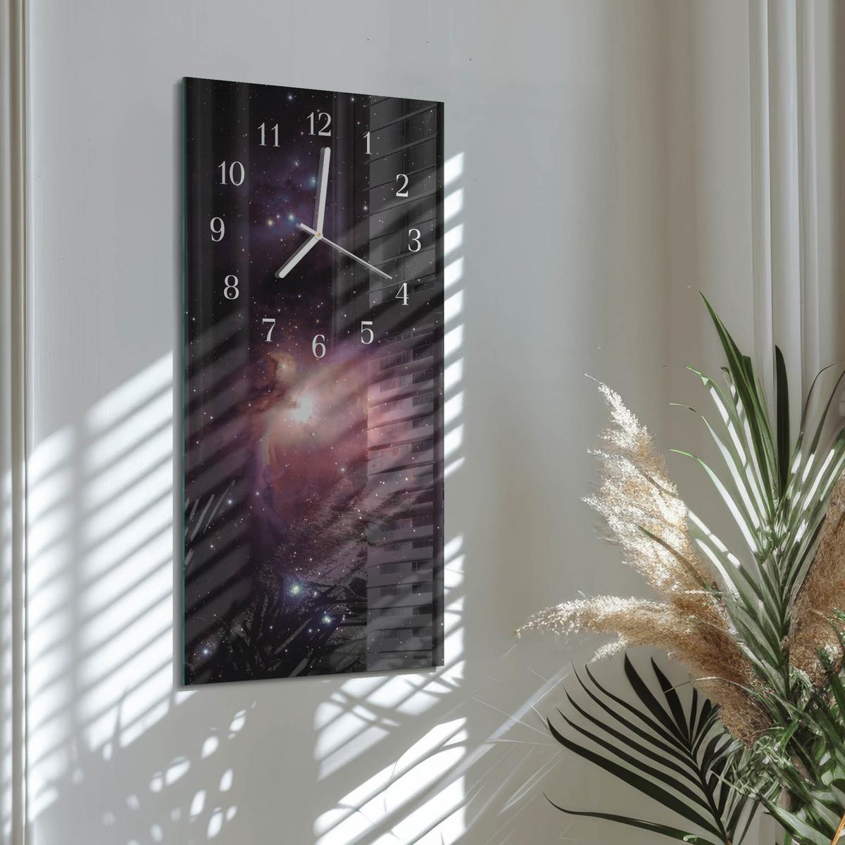 WANDUHR aus Glas 30x60 cm - Raum - Multicolor, Glas (30/60/0.4cm) - TULUP