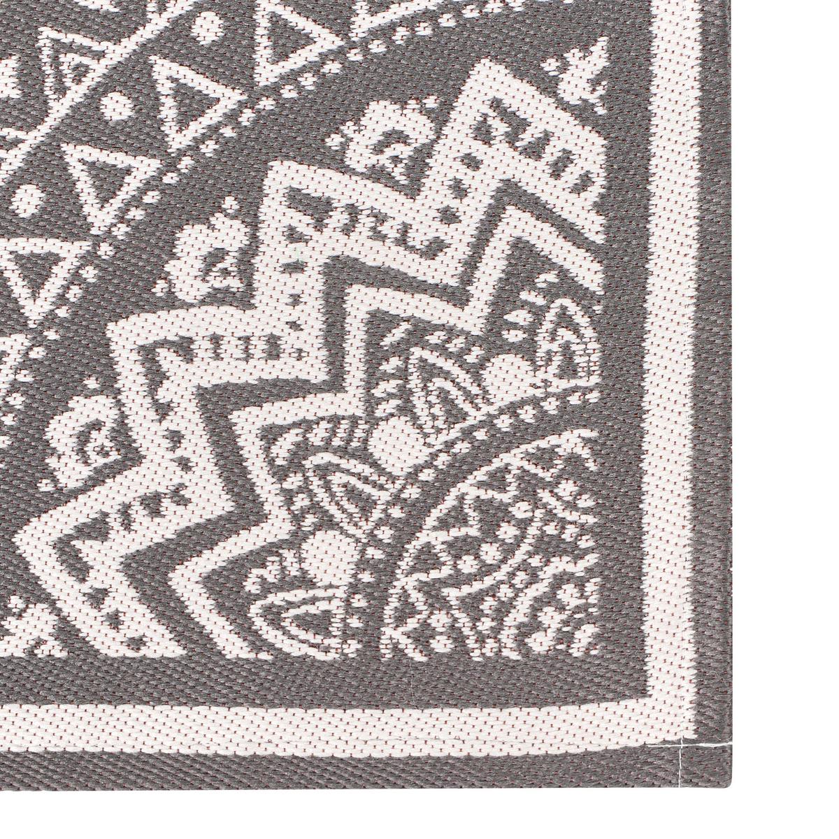 OUTDOORTEPPICH Grau 160/230 cm Nellore - Dunkelgrau/Beige, Kunststoff (160/230cm) - Beliani