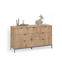 SIDEBOARD Aterno Viking Oak 42 x 81 cm mit 7 Schubladen - Eichefarben, Holzwerkstoff (42/81/140cm) - Livinity®