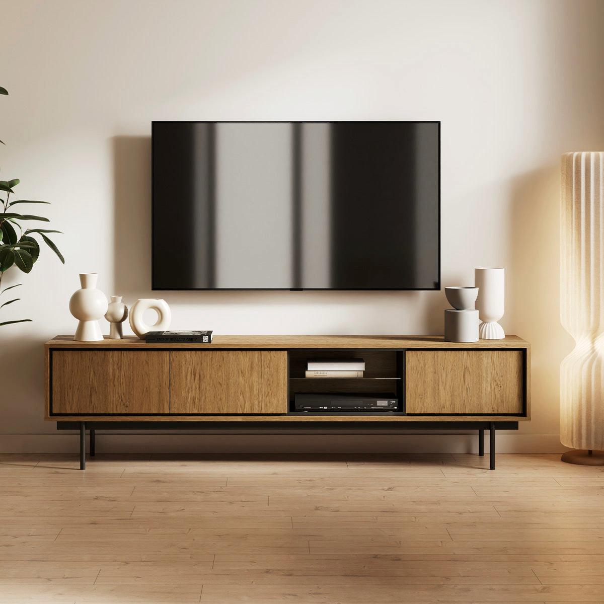 TV-MÖBEL Vidia Holz - Braun, Holzwerkstoff (197.5/51.4/38cm) - Petits-meubles