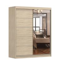 SCHWEBETÜRENSCHRANK Bono 05 Sonoma Eiche/Sonoma Eiche mit Spiegel 160 cm - Alufarben/Sonoma Eiche, Holzwerkstoff/Metall (160/195/61cm) - imoebel24