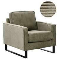 SESSEL Cord Grün Vind - Grün, Textil (79/82/85cm) - Beliani