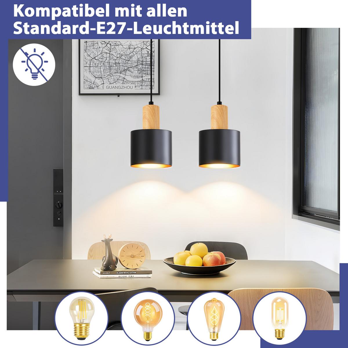 PENDELLEUCHTE Carvel 28/12/173.5 cm - Schwarz, Metall (28/12/173.5cm) - ZMH