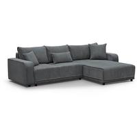 ECKSCHLAFSOFA Primo L grau - Schwarz/Grau, Textil (290/185cm) - Beautysofa