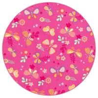 KINDER SPIEL TEPPICH SCHMETTERLING RUND - Pink, Textil (160/160cm) - Snapstyle