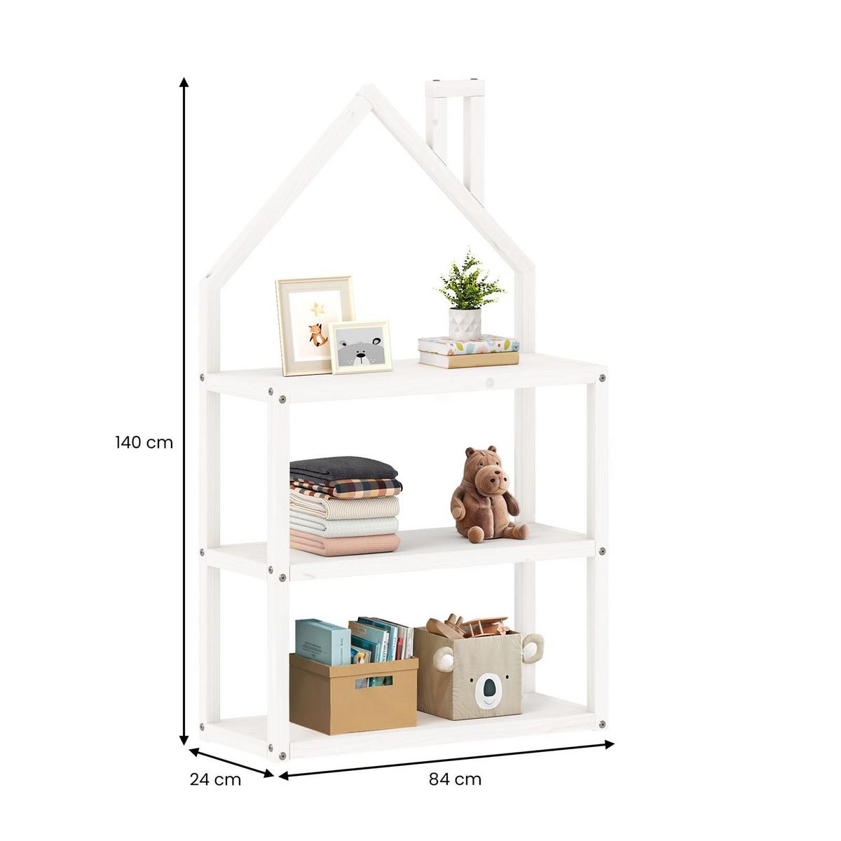 REGAL LENISE weiß - Weiß, Holz (83/140/24cm) - IDIMEX