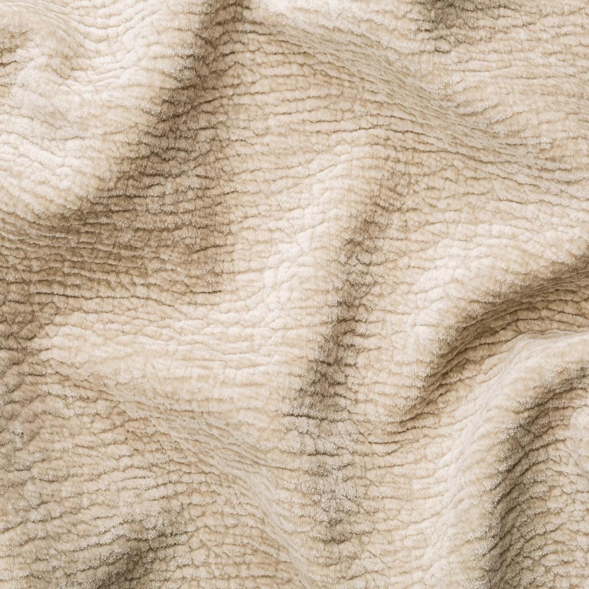 ECKSOFA Puffy mit Schlaffunktion und Bettkasten - besonders weich und puffig aus Beige Stoff mit Chenillestruktur - Ottomane rechts - Beige/Schwarz, Holz/Kunststoff (266/138cm) - S-Style Möbel