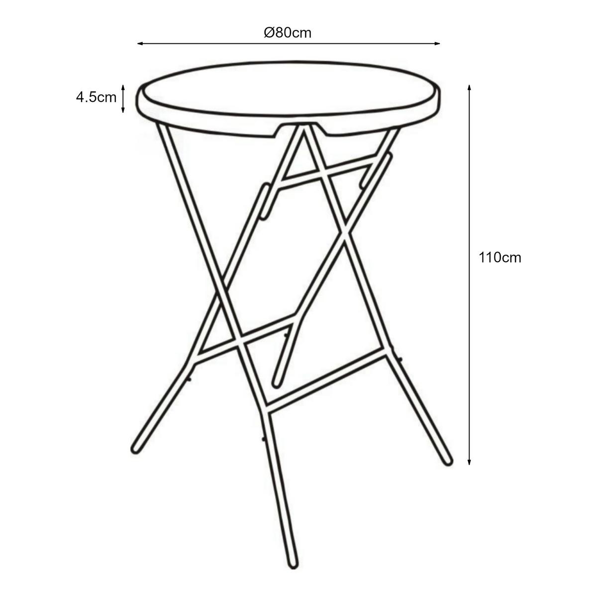 KLAPPTISCH Ljusnarsberg - Weiß, Kunststoff/Metall (80/80/110cm) - [en.casa]