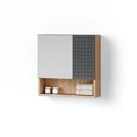 BADSPIEGELSCHRANK Ronco Anthrazit gepunktet 54 x 55 cm - Anthrazit, Holzwerkstoff (54/55/17cm) - Livinity®