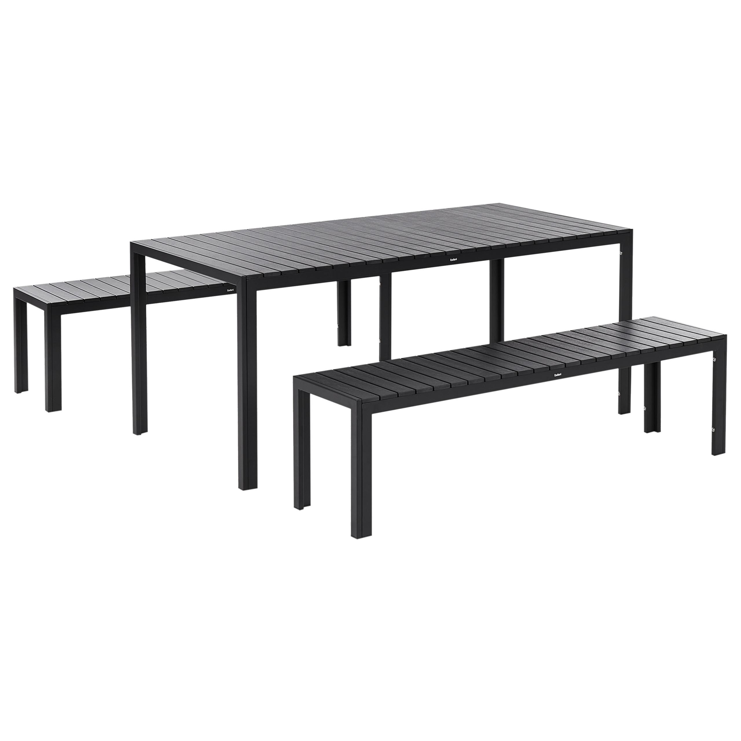 GARTENTISCH-SET 4-Sitzer Schwarz Nardo - Schwarz, Kunststoff - Beliani