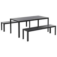 GARTENTISCH-SET 4-Sitzer Schwarz Nardo - Schwarz, Kunststoff - Beliani