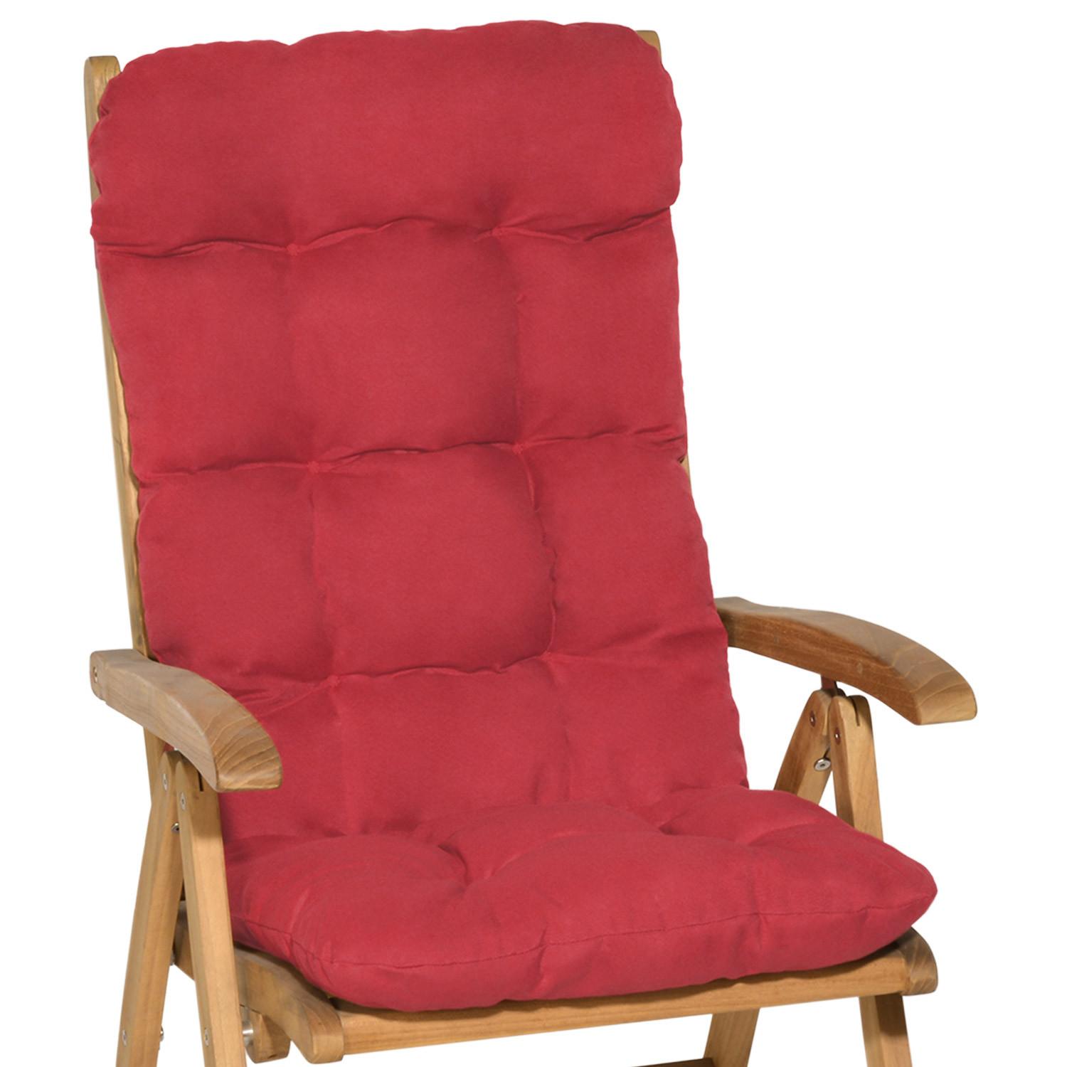 HOCHLEHNERAUFLAGE Flair HL 120/50/8cm Rot - Rot, Textil (50/8/120cm) - Beautissu 