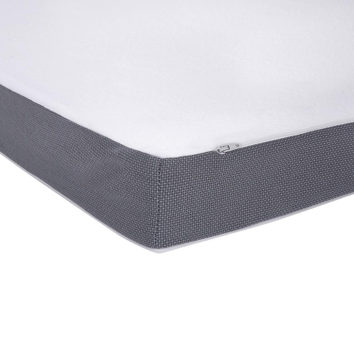 MATRATZENTOPPER 160/200 cm Comfy - Weiß/Grau, Textil (160/200cm) - Beliani