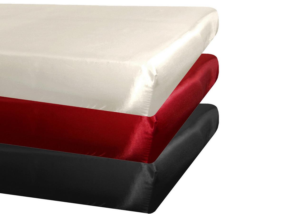 SPANNBETTTUCH Glanz Satin karmin-rot 140/200 cm - Rot, Textil (140/200cm) - beties Heimtextil