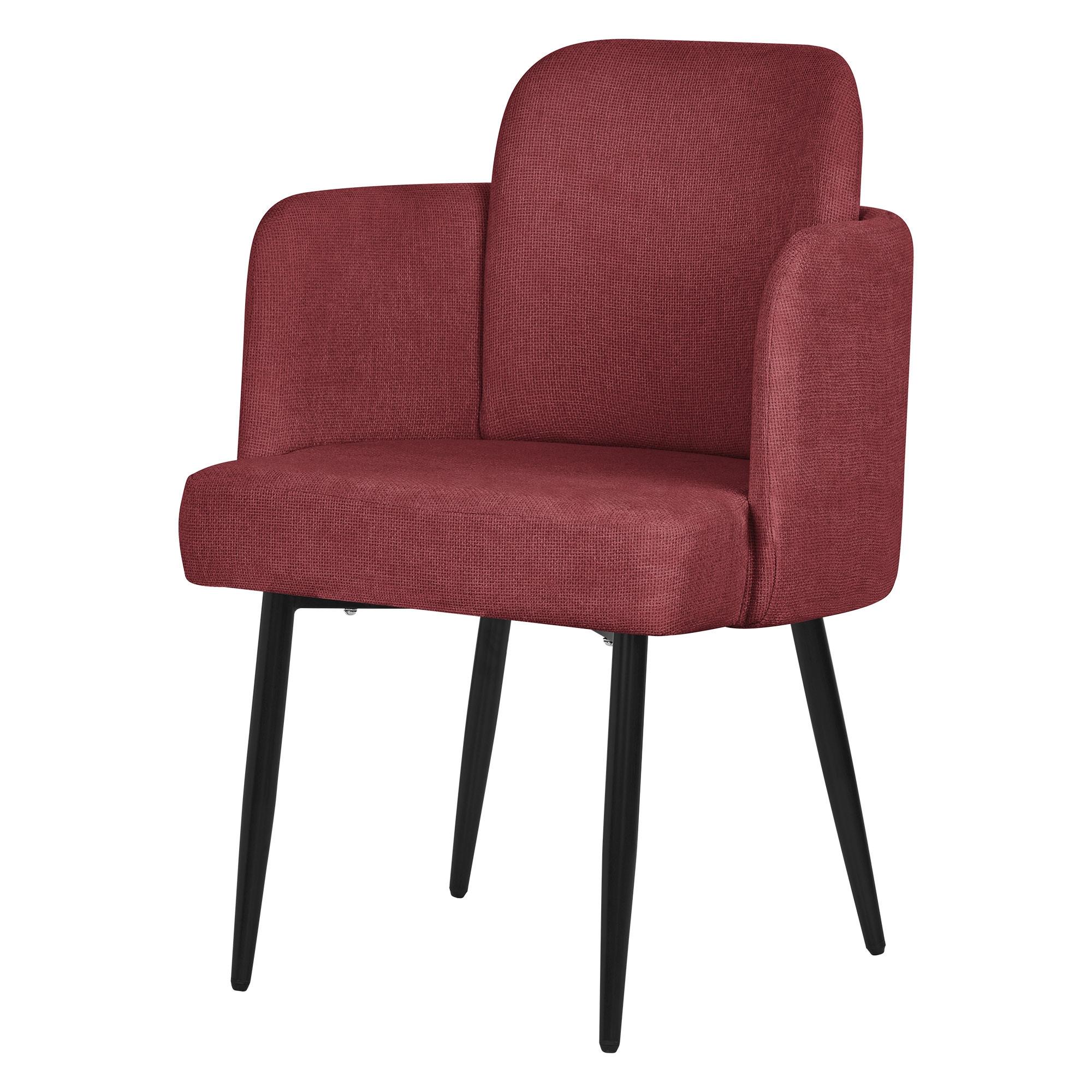 ESSZIMMERSTUHL Rot mit Stoffbezug - Rot/Schwarz, Textil/Metall (59/86/59cm) - ML-DESIGN