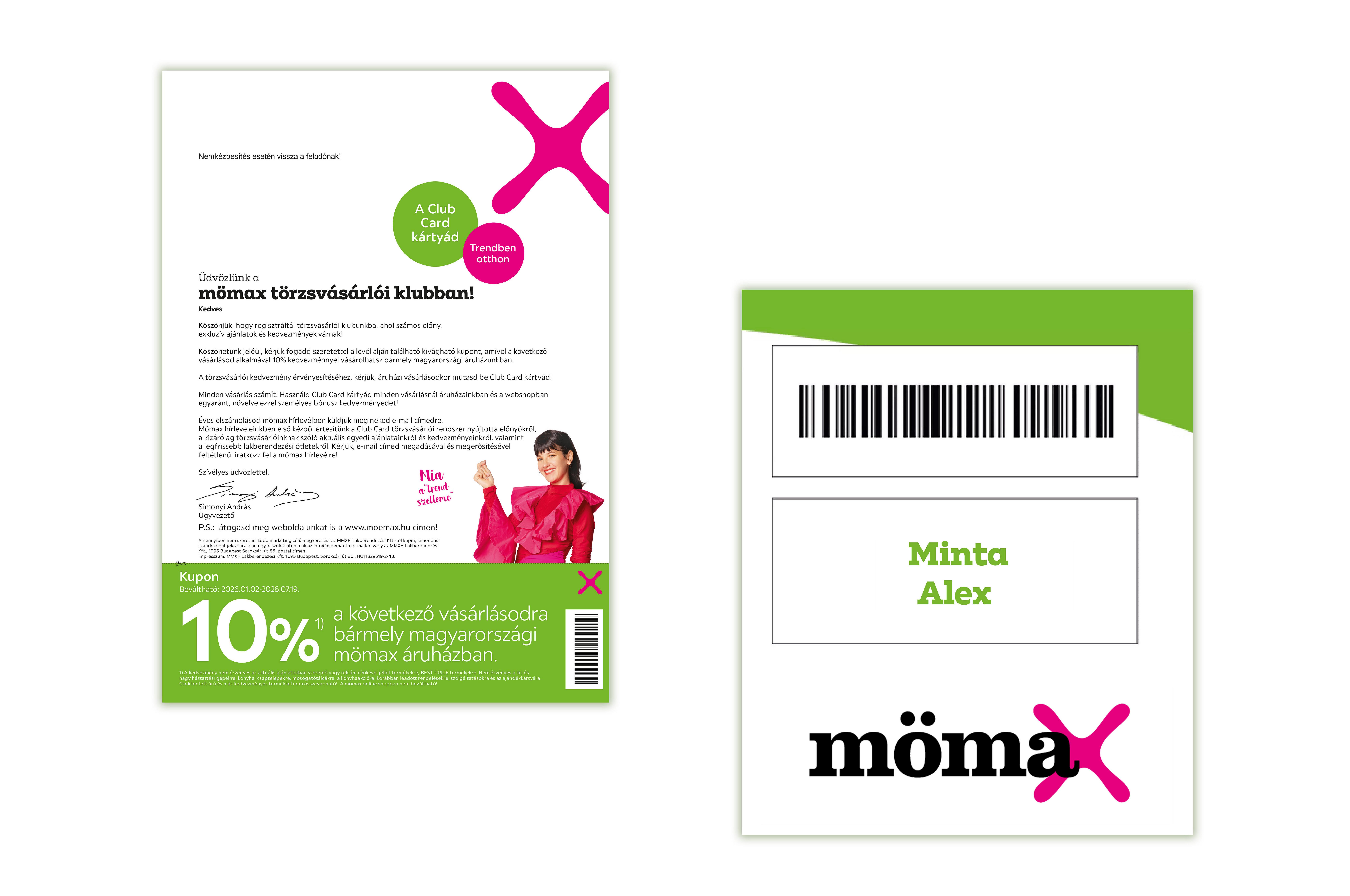 Törzsvásárlói utalvány levél