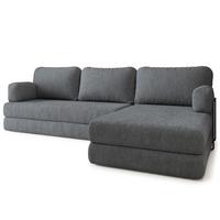 ECKSOFA LEA modulares Boneless Sofa mit Schlaffunktion Grau Boucle-Stoff - Grau, Textil (270/160cm) - MASSENO