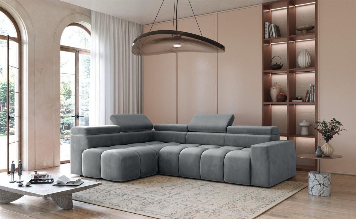 ECKSOFA Darcy - Grau, Holzwerkstoff/Textil (305/210cm) - Fun Möbel