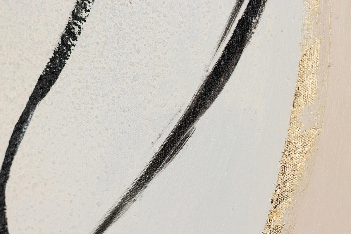 ACRYLBILD HANDGEMALT 50/75 cm - Beige/Schwarz, Holz/Textil (50/75cm) - KUNSTLOFT