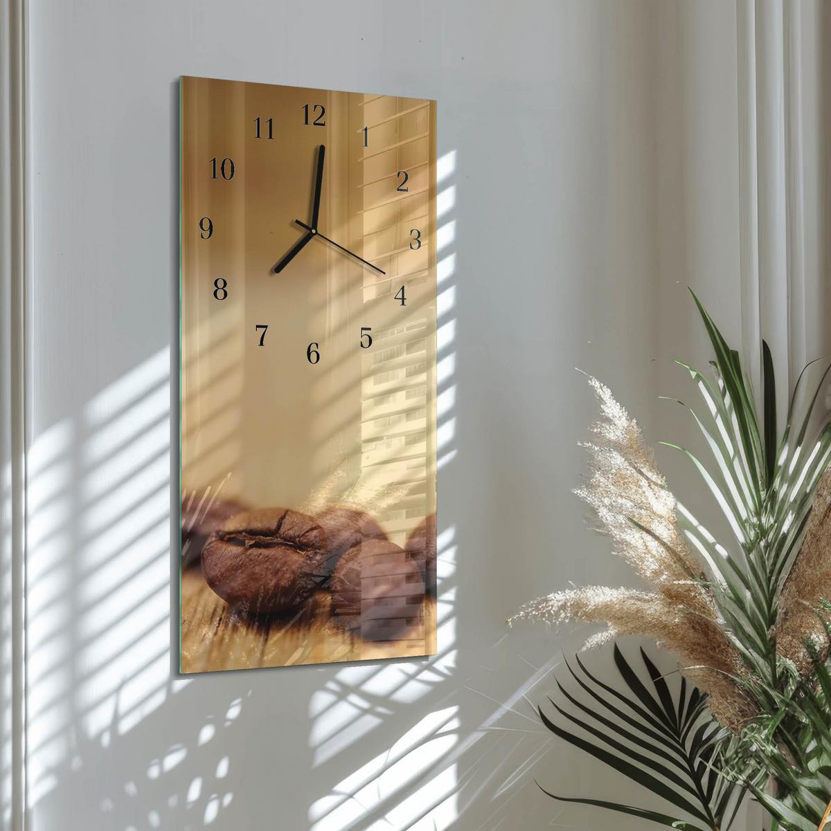 WANDUHR aus Glas 30x60 cm - Bohnen - Braun, Glas (30/60/0.4cm) - TULUP