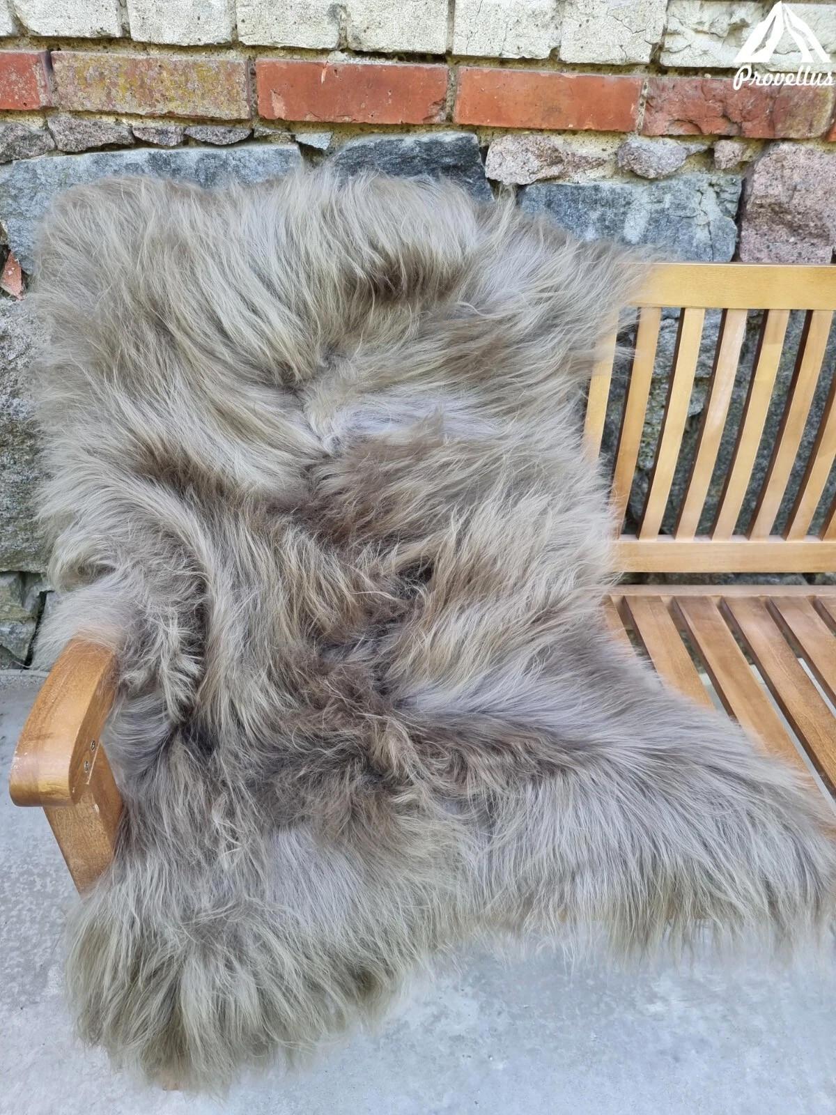 SCHAFFELL Langhaar skandinavisch weich chromfrei Hell Taupe ca. 105 cm - Taupe, Fell (55/105cm) - Provellus