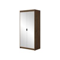 KLEIDERSCHRANK Elena 2D - Eichefarben/Schwarz, Holzwerkstoff/Kunststoff (90/191/53cm) - MIRJAN24