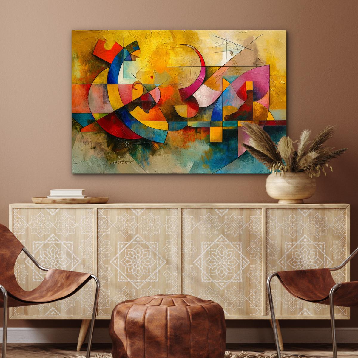 METALLBILD Kunst - Abstrakt - Modern Deko Groß 120x80 cm - Gelb, Metall (120/80cm) - MuchoWow