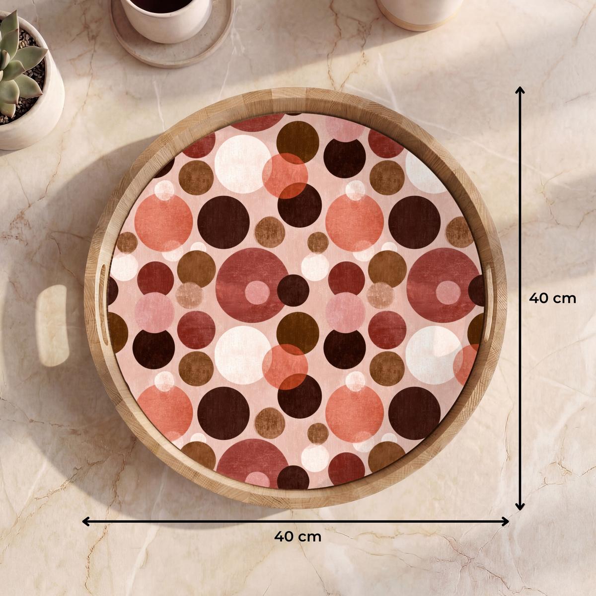 TABLETT Kreise - Modern - Farbenfroh 40x40 cm - Rosa, Holz (40/5/5cm) - OnlyWow