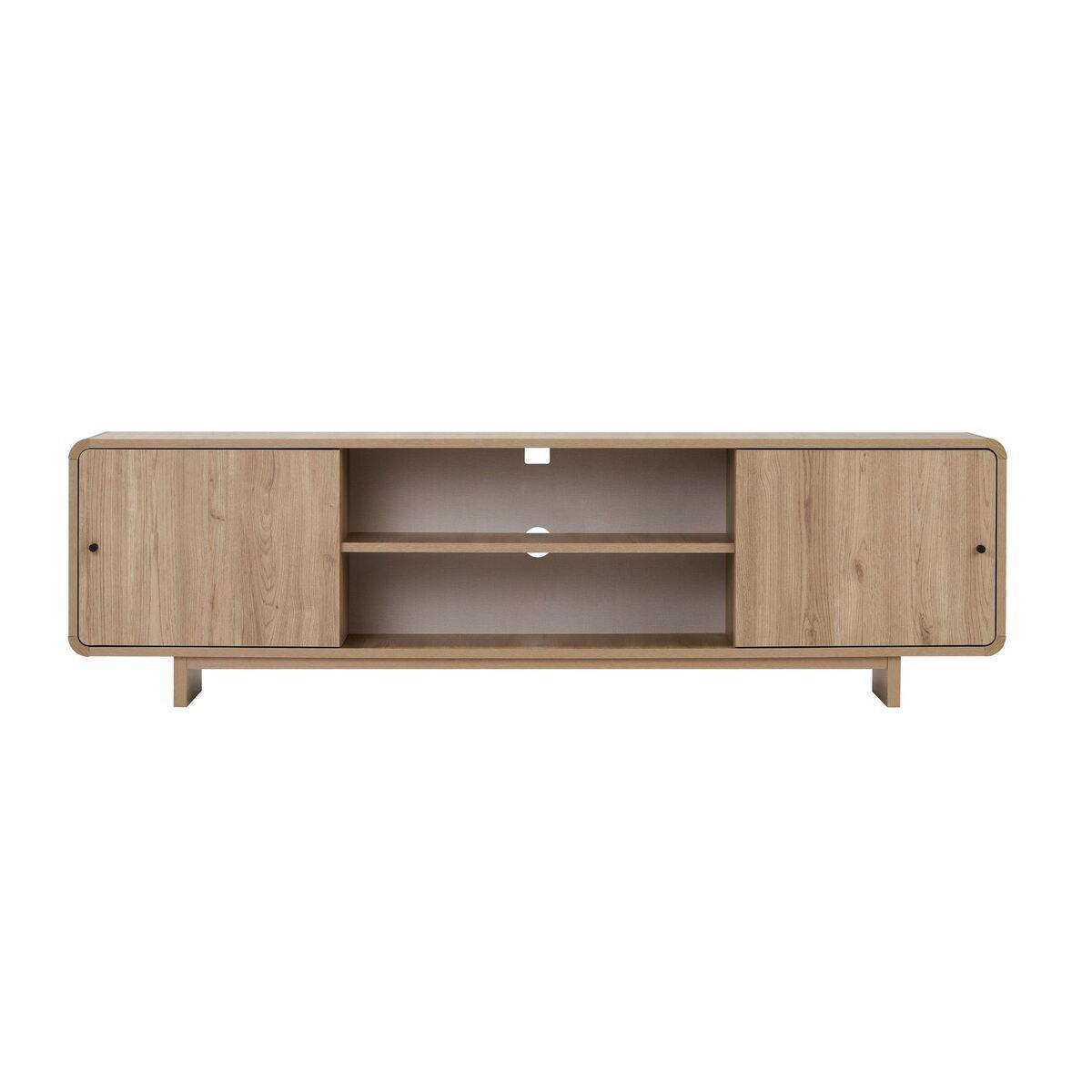TV-MÖBEL mit 2 Türen, 2 Fächern und abgerundeten Kanten 34/52/180 cm - Eichefarben, Holzwerkstoff (34/52/26cm) - Calicosy
