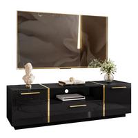 TV-ELEMENT ONYX HOCHGLANZ 158 CM - Goldfarben/Schwarz, Holzwerkstoff (158/46/41.3cm) - Lookway
