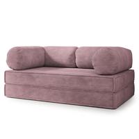 BETTSOFA ALVIO aus Schaumstoff Kordstoff Lila Schlaffunktion - Lila, Textil (170/68/80cm) - MASSENO