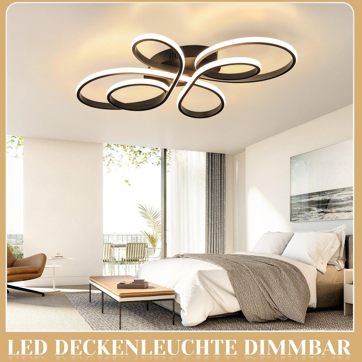 LED-DECKENLEUCHTE Alaric 100/58/9 cm - Schwarz, Metall (100/58/9cm) - Nettlife