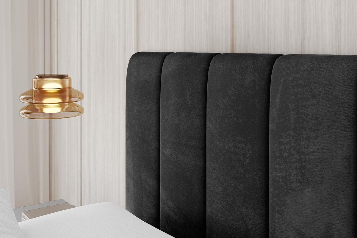 POLSTERBETT mit Bettkasten, Fußteil und Lattenrost, Boxbett ohne Matratze - FINO-Z 180x200 Schwarz - Schwarz, Holzwerkstoff/Textil (180/200cm) - ALTDECOR