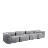 SITZSACK-SOFA 4-tlg. ZEN: 2 Ecksessel, 2 Sessel - Grau, Textil (450/68/100cm) - icon