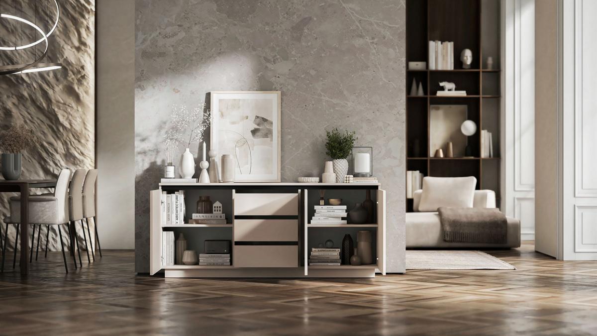 KOMMODE Selene 3D Kaschmir Matt Glamour 167 cm - Kaschmir, Holzwerkstoff (166.8/71.4/35cm) - Meble Lindner