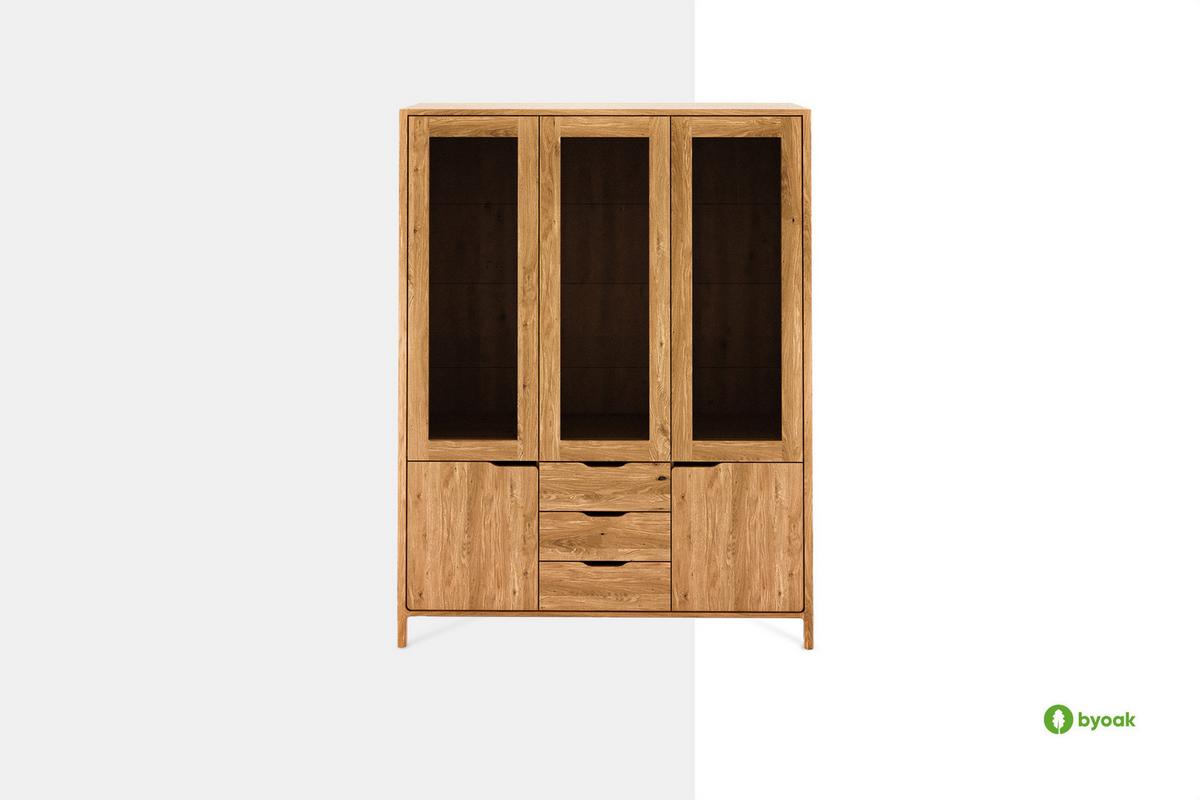 VITRINE PAUL - Wildeiche, Holz (140/188/40cm) - byoak
